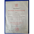Dekret - Československá medaile Za chrabrost, podpis gen. Svoboda