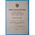 Dekret - Československý válečný kříž 1930 podpis Viškovský