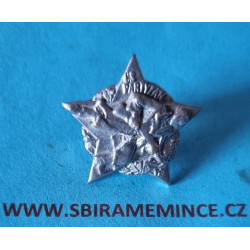 Miniatura - Klopový odznak Čs partyzán na šroub - neznačeno - pr. 23mm - světlý