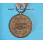 Pamětní medaile Mezinárodní federace starých bojovníků FIDAC s letopočtem bez podpisu v orig. etui - varianta úzké ouško - var.d.1