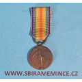 Závěsná fraková miniatura na stuze - Mezispojenecká medaile Vítězství - Belgická verze - 14mm