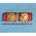 Náprsní stužka našívací - Pamětní odznak pro Československé dobrovolníky 1918-19 2x pochvala