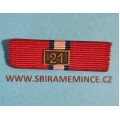 Náprsní stužka - miniatura - ČS revoluční medaile - Francouzské legie - na sponu štítek 21