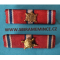 Náprsní stužka na sponu - Pamětní medaile ZA VĚRNOST A BRANNOST s raženou miniaturou