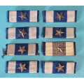 Náprsní stužka našívací - Československá vojenská medaile Za zásluhy I. stupně s miniaturou - 8 ks