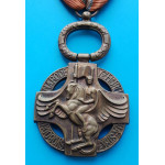 UPRAVENÁ - Československá revoluční medaile - dutá bez podpisu - na Pařížské vydání z let 1918-1919 na čince - FRANCOUZSKÉ LEGIE se štítky - "LE" , ALLSACE a ARGONNE , číslo pluku „23“ „22“ a "21" a lipový list - var. dutá tmavá
