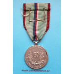 Stříbrná medaile IV. pluku Stráže svobody s Ag hvězdičkou na zelené stuze v orig. etui