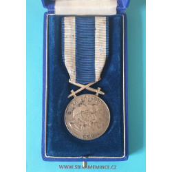 Československá vojenská medaile Za zásluhy I. stupně v orig. etui - Ag punc 800 a "K" - RARITA