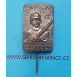 Odznak 30. pěšího pluku Aloise Jiráska 1929 - 10. výročí bojů pluku