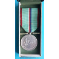 Stříbrná medaile IV. pluku Stráže svobody na zelené stuze v orig. etui