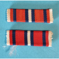 Náprsní stužka našívací - Medaile Svazu čs důstojnictva - Štefánikúv pamětní odznak II. stupeň - 2 ks