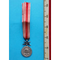 Miniatura - stříbrná Služební medaile NSG 1945 - 1949 s meči