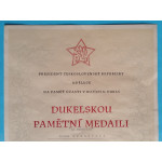 Velký dekret - Dukelská pamětní medaile - uděleno In memoriam -N-169