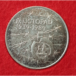 100 Kčs 1989 - padesáté - 50.  výročí událostí 17. listopadu 1939