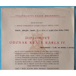 Dekret - Diplomový odznak krále Karla IV. - DOK IV. - Československá národní garda - důstojnický stupeň 1.třída 1945-49 s meči uděleno SNSG 1948