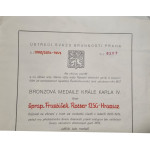 Dekret - Bronzová medaile Krále Karla IV. 1918-19 - udělen Ústř. SB 1947 - Rotter