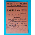 Průkaz - Vojenské velitelství velké Prahy - Svaz Střeleckých Národních Gard - 1945