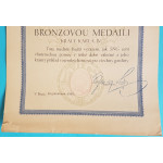 Národní Garda - Dekret - Bronzová medaile Krále Karla IV. - udělen SNG 1938