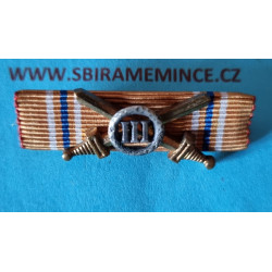 Národní Garda - DOK IV. připínací náprsní stužka II. důstojnický stupeň 3.třída typ 1936/37-39 s meči - bronzová s Ag doplňky - KURIOZITA