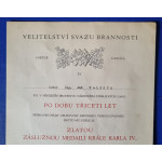 Dekret - Zlatá záslužná služební medaile NSG za XXX. let služby 1945-1949