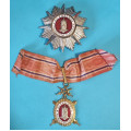 Národní Garda - DOK IV. - hvězda a nákrční dekorace I. velitelský stupeň 2. třída typ 1936 - s meči (konklávní - menší redukované provedení)