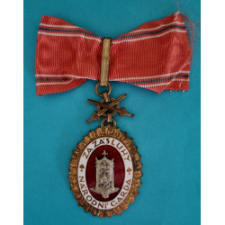 Národní Garda - DOK IV. I. velitelský stupeň 3.třída 1937-39 s meči - bez podložení římskými meči (plochý) - VELMI VZÁCNÝ