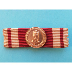 Národní Garda - NSG miniatura na našívací stužce k Služební medaili typ 1927-39 - za XXV let - stříbrná