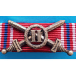 Národní Garda - DOK IV. připínací náprsní stužka I. velitelský stupeň 2.třída typ 1936/37-39 s meči - zlatá s Ag doplňky - KURIOZITA