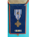 Národní Garda - Pamětní odznak SNG - Kříž za věrné služby z roku1938 s pochvalou v orig. etui - varianta a