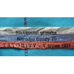 Odznak Národní Garda - NG 19 - 1.8.1937 Přísaha NG Tatobity