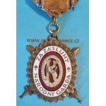 Národní Garda - DOK IV. - II. důstojnický stupeň 3. třída 1937-39 za civilní zásluhy - plochý - středový medailon z bílého kovu - UNIKÁT