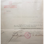 Dopis Národní Garda 8 Města Turnova 23.8.1938