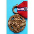 Československá revoluční medaile - s podpisem AB - Pařížské vydání 1918-1919 Francouzské legie - štítek „ALSACE “ a  „22“ , lipový lístek