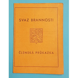 Členská průkazka SVAZ BRANNOSTI 1946 Brno Královo Pole