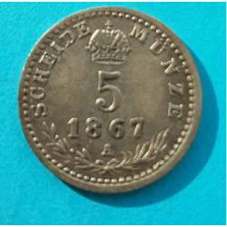 5 krejcar 1867 A - Vídeň "RR"