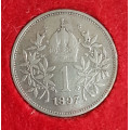 Koruna - 1 krone 1897 bz  - "R"