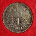 Koruna - 1 krone 1901 bz 