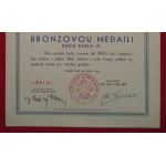 Dekret - Bronzová medaile Krále Karla IV. - udělen SNSG 1945