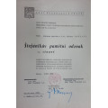 Dekret - Štefánikův pamětní odznak II. stupně udělen Svazem Brannosti 1949