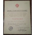 Dekret - Československý válečný kříž 1920 podpis Václav Klofáč