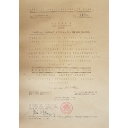Dekret - Pamětní odznak 1938 udělen Ústředí Svazu Brannosti 1947