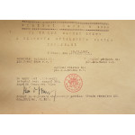 Dekret - Pamětní odznak 1938 udělen Ústředí Svazu Brannosti 1947