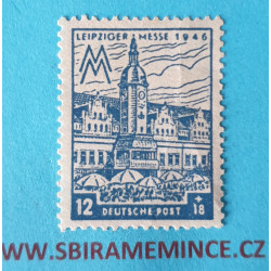 Německo Deutsche Post - Sovětská zóna - 12+18 pfennig 1946 West Sachsen, Leipziger Messe