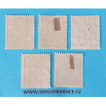 Německo - Deutsche Post - Sovětská Zóna - Sachsen 1945 - 3 , 4 , 6 , 8 , 20 pfennig  - známka ze série - 5 ks