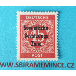 Německo Deutsche Post - Sovětská Zóna - Berlin a Brandenburg 45 pfennig 1946