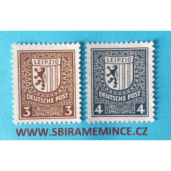 Německo Deutsche Post - Sovětská Zóna - West Sachsen - Lipsko 3 a 4 pfennig 1946