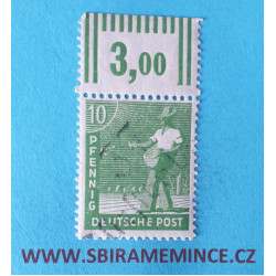 Německo Deutsche Post - Sovětská Zóna - 10 pfennig přetisk okres 37