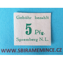 Německo - Gebühr bezahlt 5 pfennig Spremberg N.L. 1945
