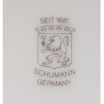 Porcelánový krajkový talířek - miska - tácek - motiv rybíz - angrešt - značeno Schumann Germany 1881