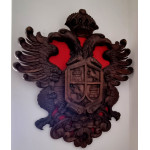 Masivní dřevěný erb Rakousko Uhersko - Ferdinand Maxmilián - Maxmilián I.  Mexický 70x80cm
